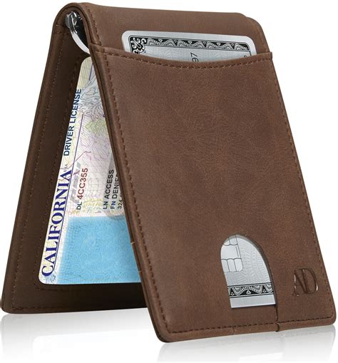 slim wallets  men minimalist bifold mens wallet  money clip front pocket wallet rfid