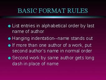 basic format rules