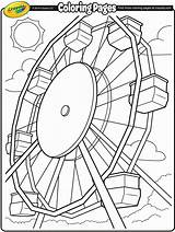 Coloring Wheel Ferris Crayola Pages Summer Fair Printable Kids Roller Coaster Color Sheets County Drawing Simple Steering Spring Carnival Colouring sketch template