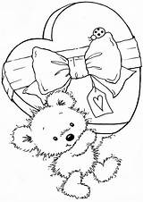 Coloring Bear Pages Tulamama Valentine Easy Color Print Kids sketch template