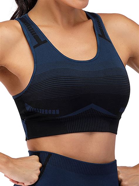 supportive sports bras  women running padded compression sports bra racerback workout tops