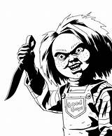 Chucky Jepson Child Horreur Noir Carving Inktober Pochoir Redbubble Freddy sketch template
