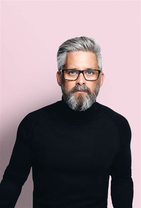 Model Swedish Grey Hair Silverfox Mens Style Beard