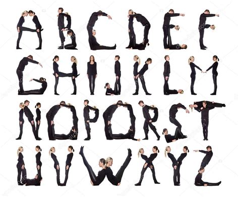 alphabet formed  humans stock photo  gemenacom