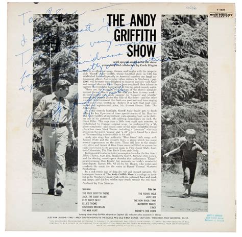 hakes andy griffith signed songs themes  laughs   andy