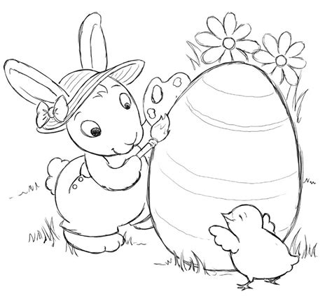 printable easter bunny coloring pages  kids