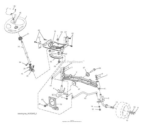 husqvarna yth    parts diagram  steering