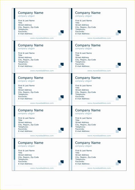 business card templates  google docs