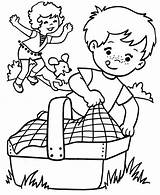 Picnic Coloring Pages Family Spring Activities Color Netart Print sketch template