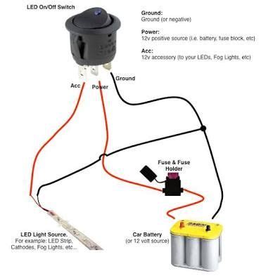 image result  connecting led strip   volt car battery power supply wiring diagram light