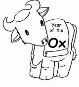Year Coloring Chinese Ox 2009 Pages Cards Gif sketch template