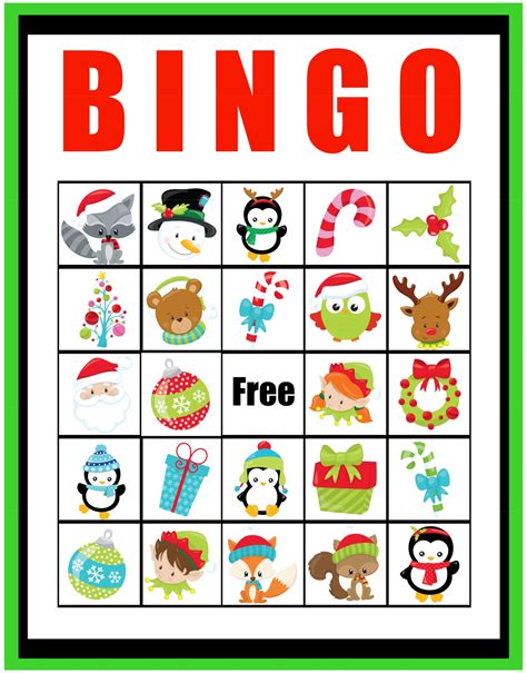 printable christmas bingo cards