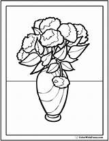 Vase Flower Coloring Pages Clip Printable Drawing Detailed Flowers Greek Kids Large Carnations Color Pdf Print Getcolorings Colorings Carnation Heart sketch template