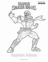 Coloring Pages Mii Falcon Smash Captain Bros Super Template sketch template
