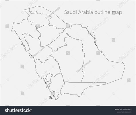 detailed vector map saudi arabia border stock vector royalty