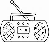 Radio Coloring Clip Clipart Line Sweetclipart sketch template