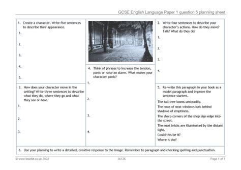 gcse english language  paper  question  activities  teachit