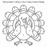 Thanksgiving Coloring Pages Color Number Printable Turkey Printables Printablee sketch template