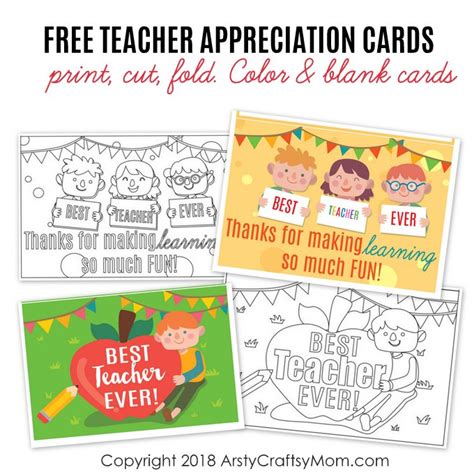 printable teacher appreciation cards