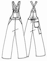 Dungarees Dungaree Overalls Catwalk Suited sketch template