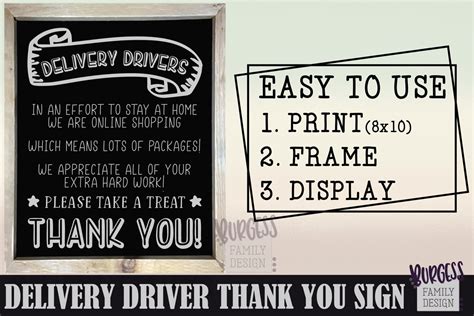 delivery driver   sign printable cuttable  cut