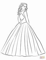 Coloring Pages Fashion Quinceanera Dress Quince Drawing Sketch Color Printable Book sketch template