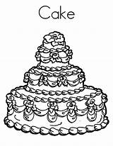 Cake Coloring Pages Wedding Color Beuatiful Cakes Getdrawings Place Template sketch template
