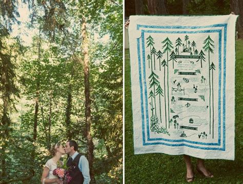 woodsy blanket camp wedding ideas popsugar love and sex