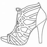 Heel High Drawing Heels Template Shoe Coloring Pages Sandals Sandal Templates Drawings Getdrawings Clipartmag sketch template