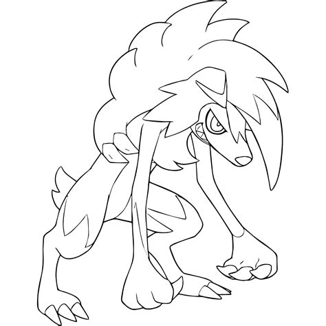 pokemon coloring pages lycanroc midnight form pokemon png