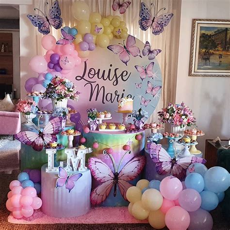 criandartes decoracoes  instagram festa em casa borboletas p festa de aniversario