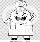 Chubby Muslim Sikh Idea Man Outlined Coloring Clipart Vector Cartoon Cory Thoman sketch template
