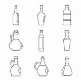 Vinegar Botella Vinagre Iconos sketch template