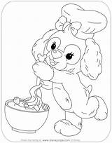Duffy Coloring Cookie Pages Bear Stella Lou Friends Gelatoni Disneyclips May Mixing Dessert sketch template