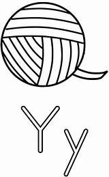 Yarn Coloring Letter Kids Worksheets Ball Printable Activities Lettery Alphabet sketch template