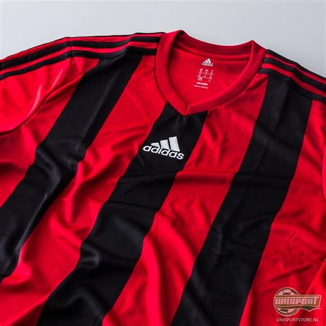 adidas voetbalshirt striped estro  zwartrood kinderen wwwunisportstorenl