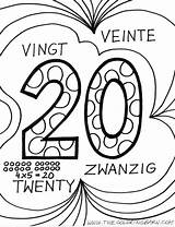 Number Coloring 20 Pages Printable sketch template