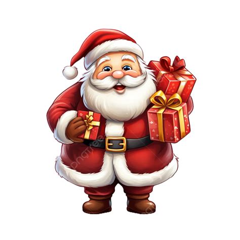 cartoon santa claus  gifts  gift santa png transparent image