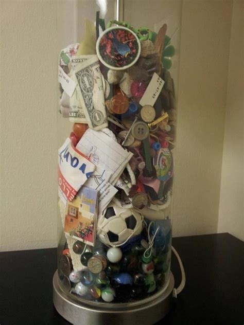 mom gives son lamp filled with items she found doing his laundry t ideas ts sons