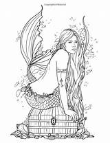 Mermaid Fenech Selina Colouring Mermaids Mythical Zentangles раскраски Mystical sketch template