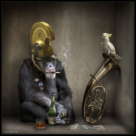 funny paintings monkey  bird art  farzana malik image