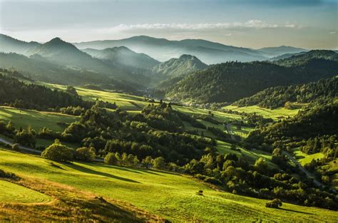 sun shines  green hills  valleys