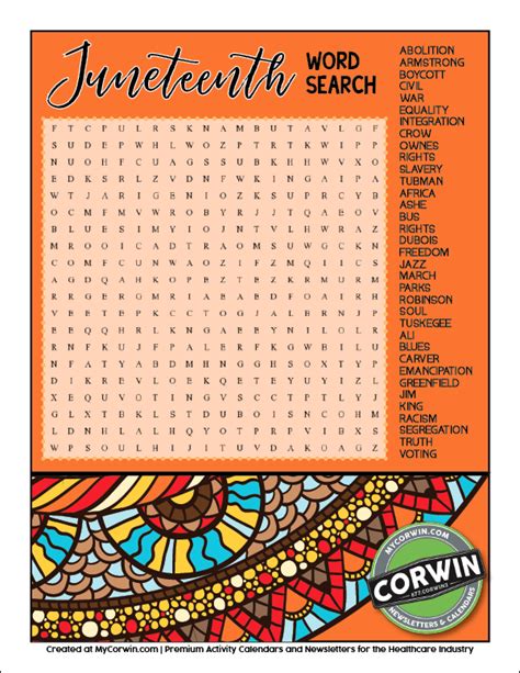 juneteenth word search  puzzles slavery puzzles