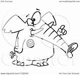 Republican Elephant Outlined Finger Holding Wearing Button Royalty Clipart Toonaday Vector Cartoon sketch template