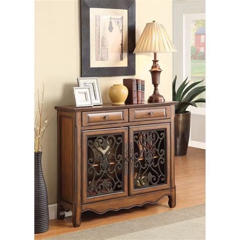 style wooden accent cabinet  storage drawers brown walmartcom