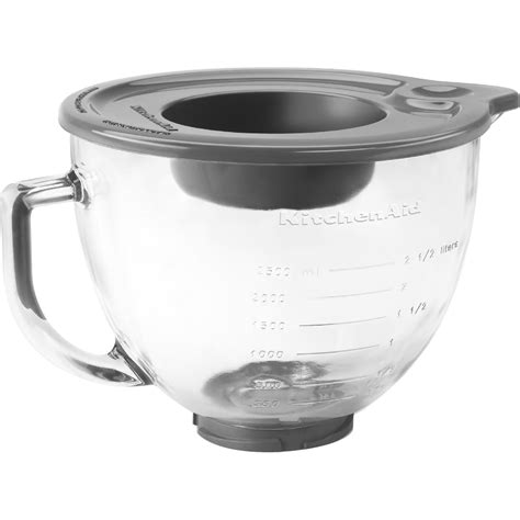 kitchenaid  qt tilt head glass bowl  measurement markings lid