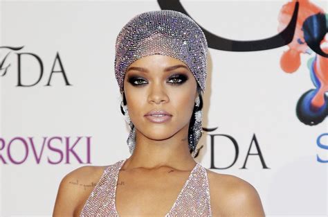 Rihanna Nearly Bares All In Sparkling See Through Gown At The 2014
