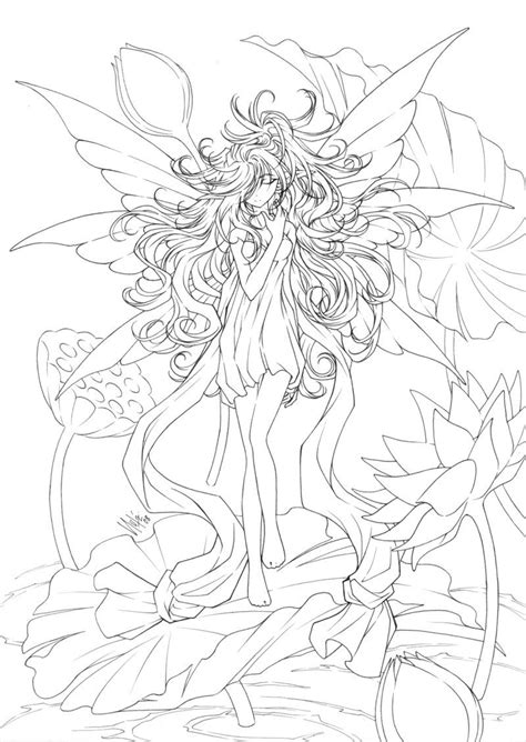 pics  cute anime fairies coloring page fairy coloring home