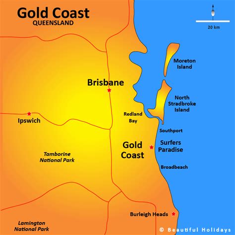 Australian Gold Coast Map