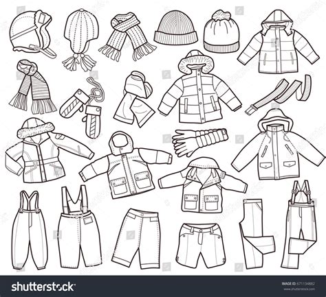 snow clothes coloring pages